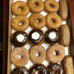 A selection of donuts, with some very good ones.