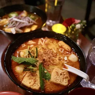 Ultimate Curry Laksa noodle soup - with seafood