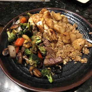 Combination of three: Filet + Scallop + Shrimp with Fried Rice