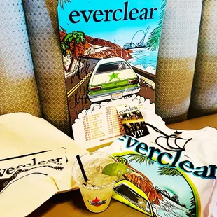 Signed poster, shirt, bag, margarita!!!