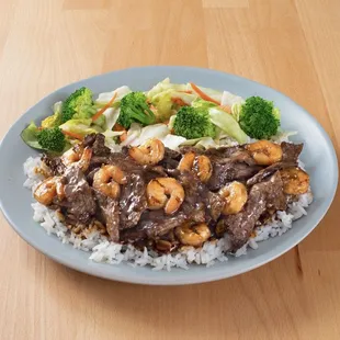 Beef and shrimp teriyaki