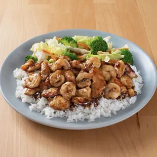 Chicken and shrimp teriyaki