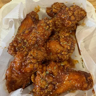 Korean Fried Chicken wings with Yangnyeom sauce