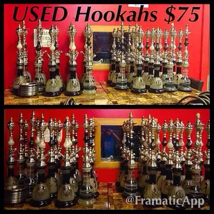 a collection of trophies