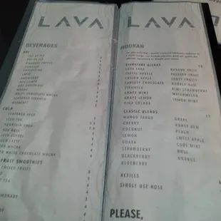 The Hookah Menu (Yelp won't let  you see a full-size image, so this is pretty much useless)