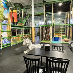 the inside of a children's play area