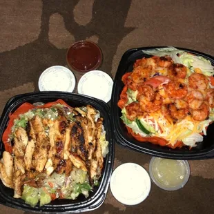 Ranch salad with shrimp Fatoush chicken+fettah cheese