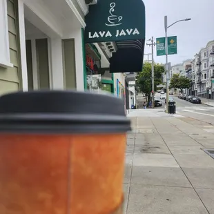 A nice hot Chai latte on a cold SF day