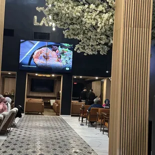 the lobby of the hotel