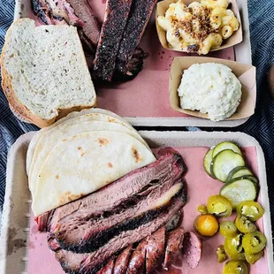 two trays of food
