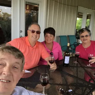 Enjoying our bottle of Lavaca Bluffs wine