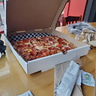 a pizza in a box