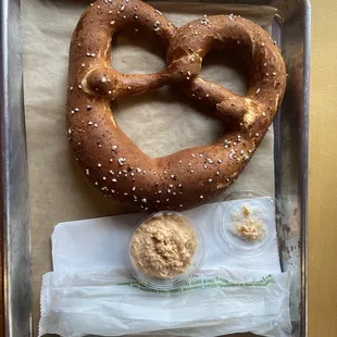 Pretzel with a dip