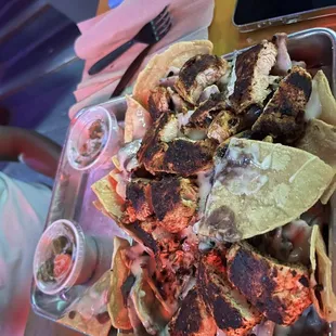 Blackened chicken nachos