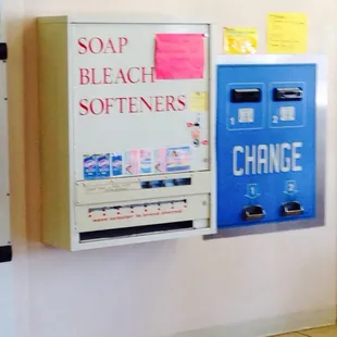 The only way to get quarters is with cash only. No debit or credit cards like nicer laundromats.