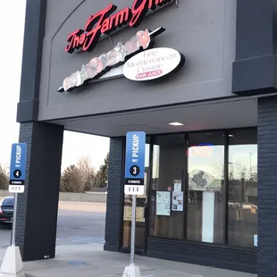 the front of the restaurant