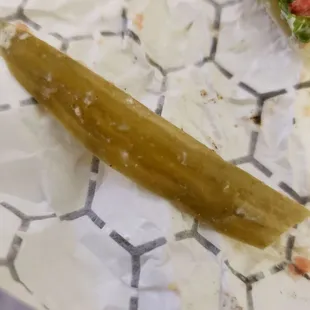 That&apos;s a pickle.......not a cucumber a DILL PICKLE.  In a gyro.  WHY?