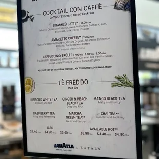 LavAzza menu specials
