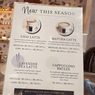 Their seasonal drinks