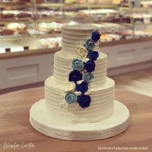 Spatula butter cream floral wedding cake