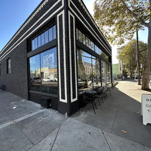 the outside of the building