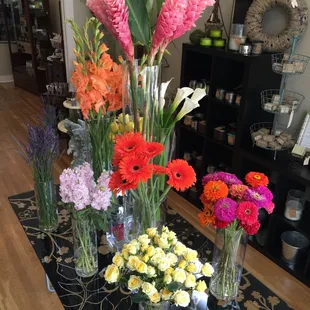 Always a beautiful assortment of fresh flowers. California and Local Slow flowers and imports from Holland and South America.