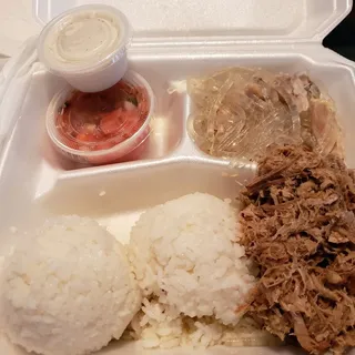 Kalua Pig, Chicken Longrice & Squid Luau