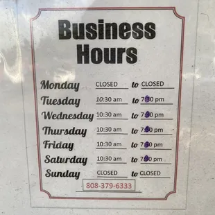 Business Hours
