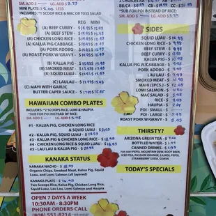 menu