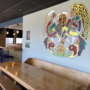 a mural on the wall