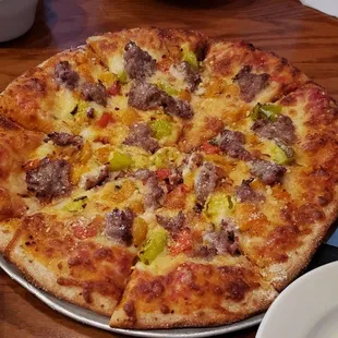 Hot sausage pizza