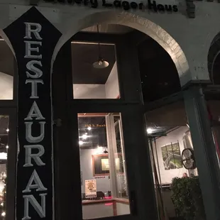 the front of the restaurant