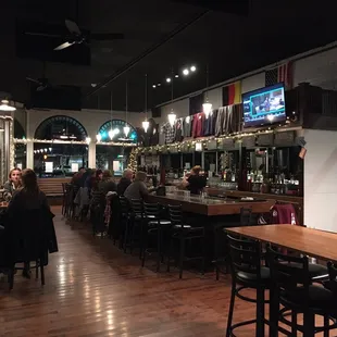 the bar and dining area