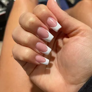 French with white glitter!! Love