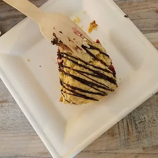 Berry chocolate glaze scone