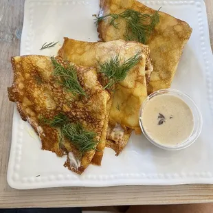 Ham and cheese crepe