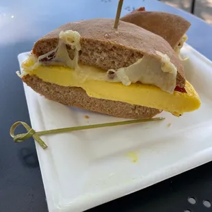 Bacon egg n cheese in a sourdough roll
