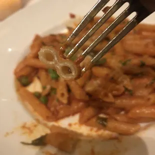 Penne Ala Vodka. So under cooked it was hard to pick up with a fork.