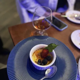 Creme brûlée and cognac