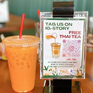 Share the photos and tag it on Instagram then you&apos;ll get a free Thai tea.