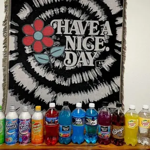 Cool various drinks , cool guy with growing  store