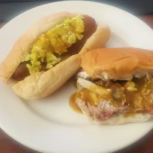 Pork sand and my new favorite, Andouille Slaw Dog 5*