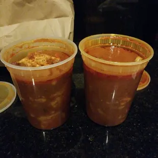 brought my own containers.  each one holds 2 dozen raviolis or malfatti