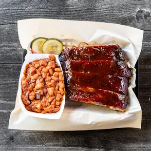 Slow smoked St Louis spareribs