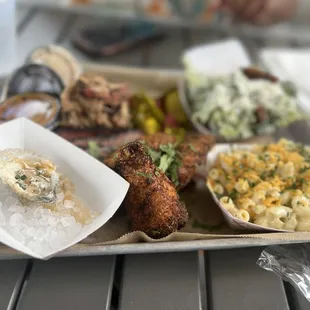 a tray of food on a table