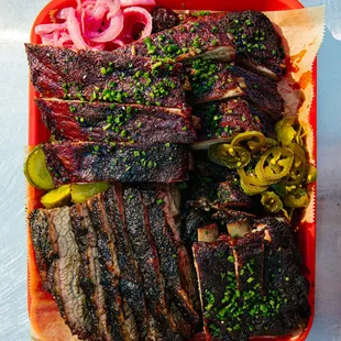 Family Style Tray of Brisket &amp; Ribs!!!