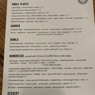Food menu