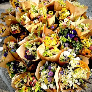 a large bouquet of flowers