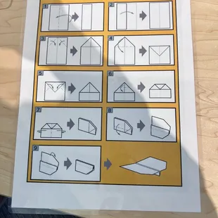 Example of a type of paper plane