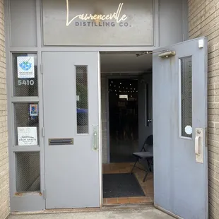 the entrance to the building